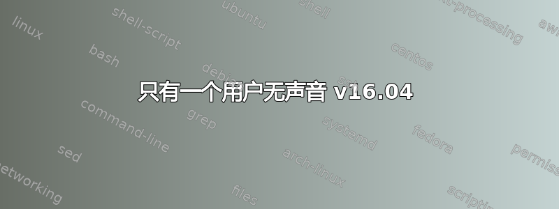 只有一个用户无声音 v16.04