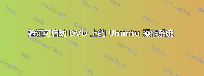 验证可启动 DVD 上的 Ubuntu 操作系统