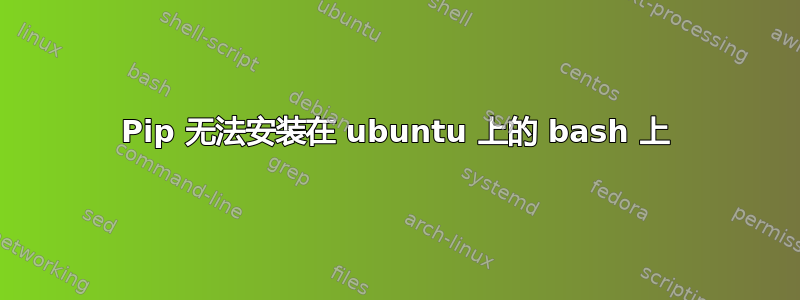 Pip 无法安装在 ubuntu 上的 bash 上