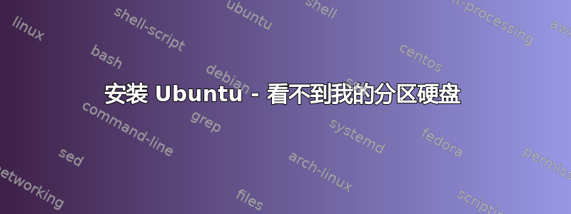 安装 Ubuntu - 看不到我的分区硬盘