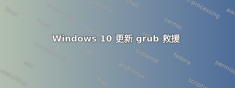 Windows 10 更新 grub 救援