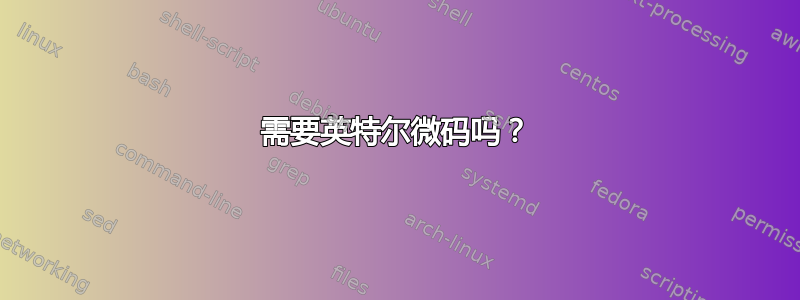 需要英特尔微码吗？