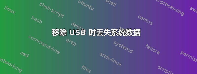 移除 USB 时丢失系统数据 