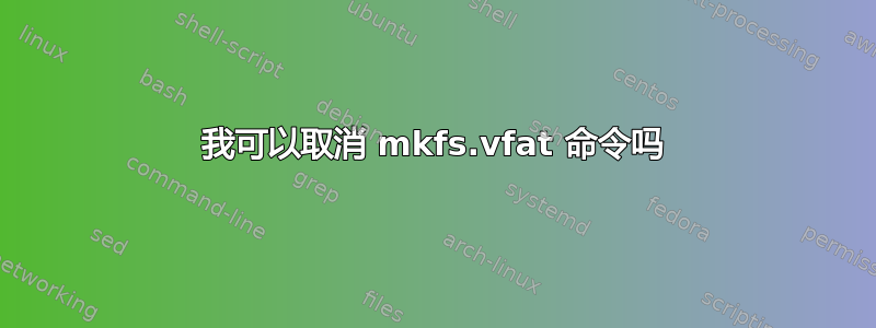 我可以取消 mkfs.vfat 命令吗