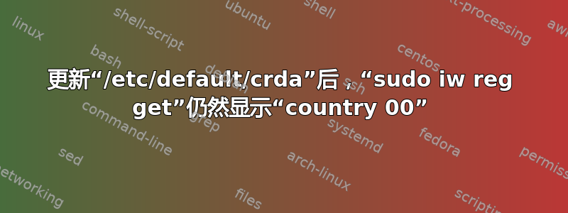 更新“/etc/default/crda”后，“sudo iw reg get”仍然显示“country 00”