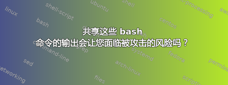 共享这些 bash 命令的输出会让您面临被攻击的风险吗？