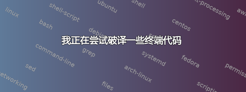 我正在尝试破译一些终端代码