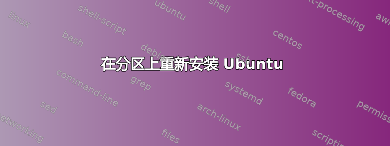 在分区上重新安装 Ubuntu