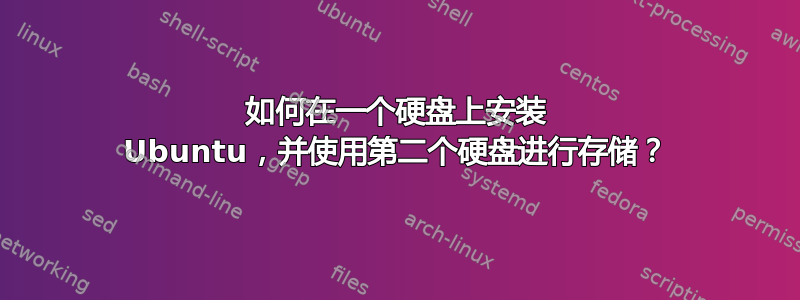 如何在一个硬盘上安装 Ubuntu，并使用第二个硬盘进行存储？