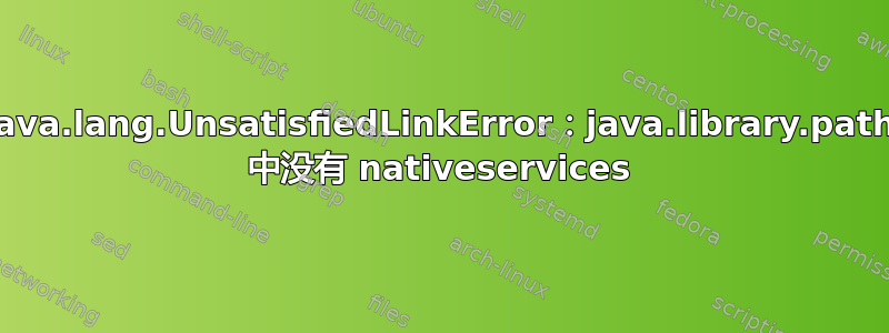 java.lang.UnsatisfiedLinkError：java.library.path 中没有 nativeservices