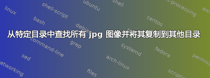 从特定目录中查找所有 jpg 图像并将其复制到其他目录