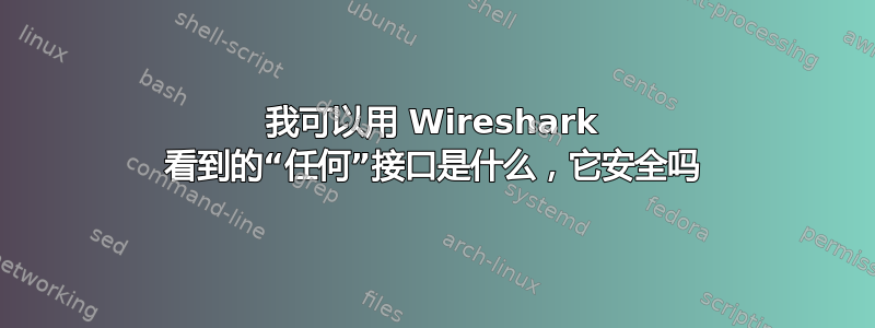 我可以用 Wireshark 看到的“任何”接口是什么，它安全吗