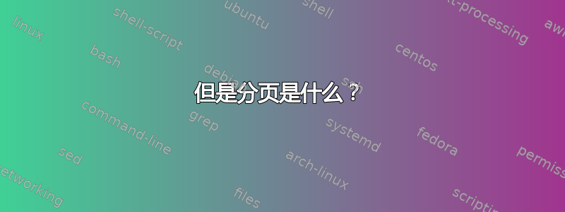 但是分页是什么？