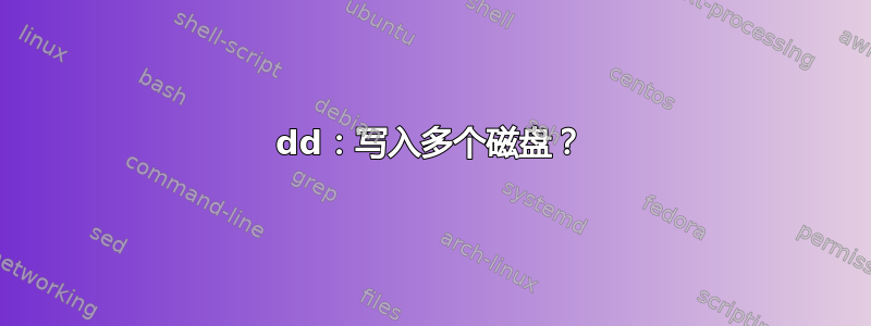 dd：写入多个磁盘？