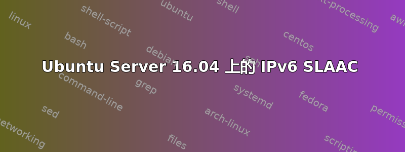 Ubuntu Server 16.04 上的 IPv6 SLAAC