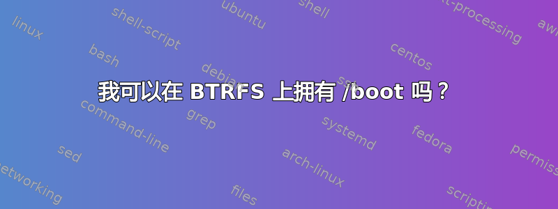 我可以在 BTRFS 上拥有 /boot 吗？