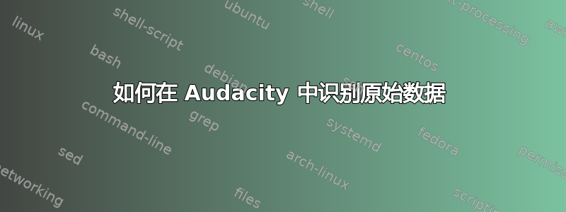 如何在 Audacity 中识别原始数据