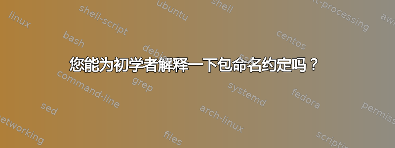 您能为初学者解释一下包命名约定吗？