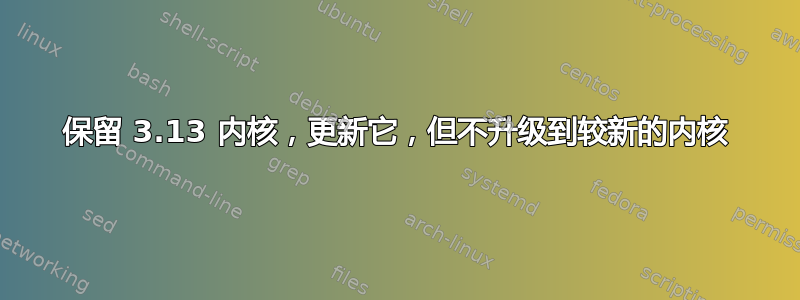 保留 3.13 内核，更新它，但不升级到较新的内核