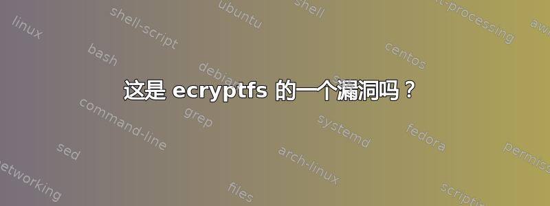 这是 ecryptfs 的一个漏洞吗？