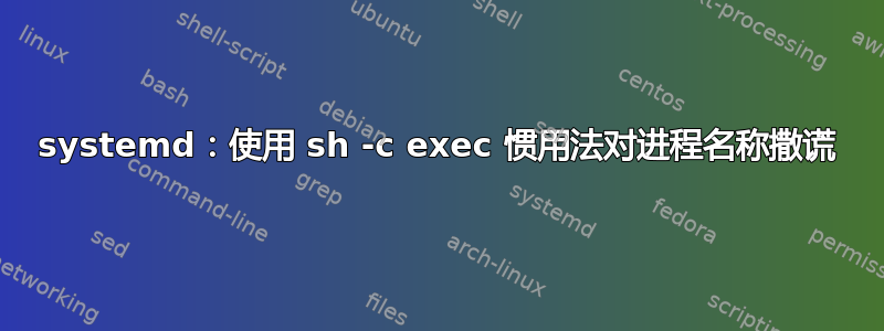 systemd：使用 sh -c exec 惯用法对进程名称撒谎