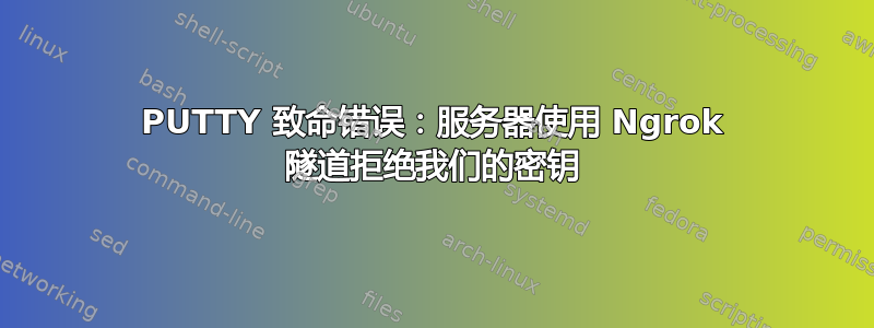 PUTTY 致命错误：服务器使用 Ngrok 隧道拒绝我们的密钥