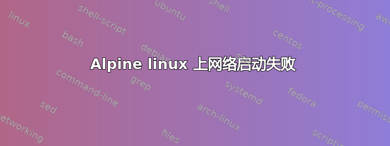 Alpine linux 上网络启动失败