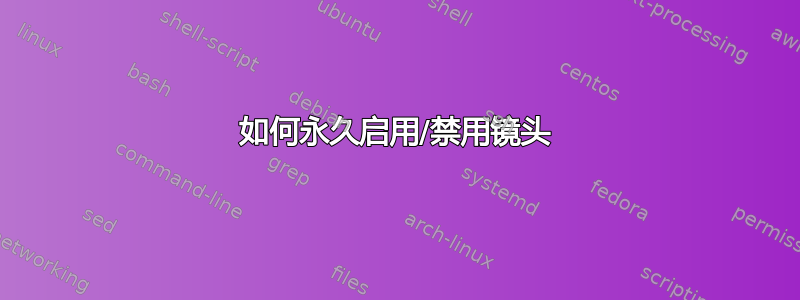 如何永久启用/禁用镜头