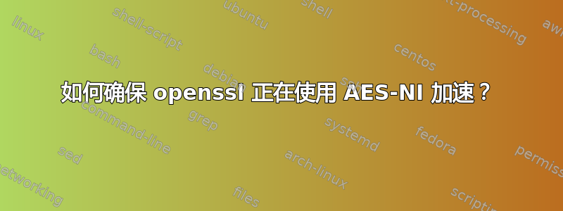 如何确保 openssl 正在使用 AES-NI 加速？