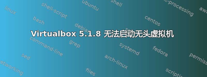 Virtualbox 5.1.8 无法启动无头虚拟机