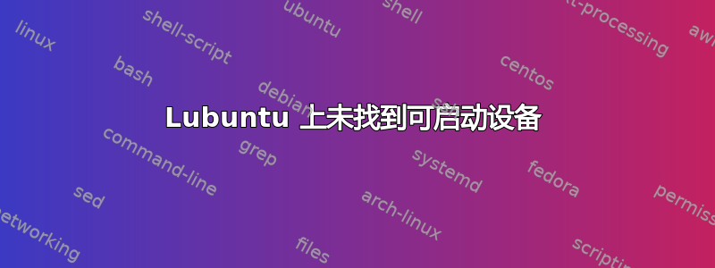 Lubuntu 上未找到可启动设备