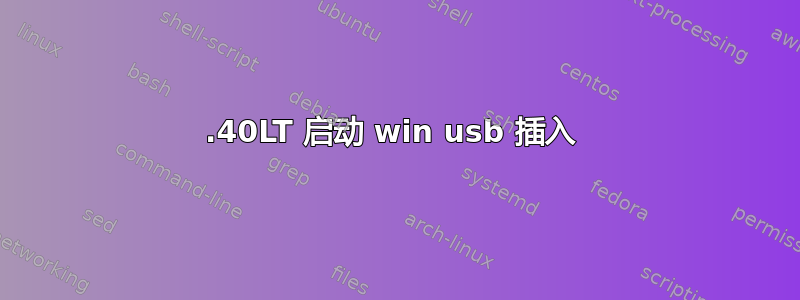 16.40LT 启动 win usb 插入 