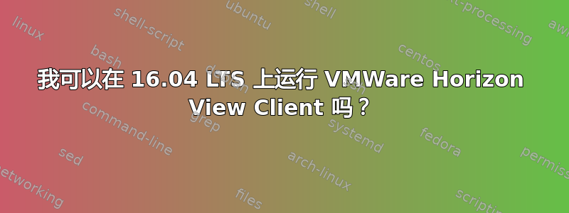 我可以在 16.04 LTS 上运行 VMWare Horizo​​n View Client 吗？