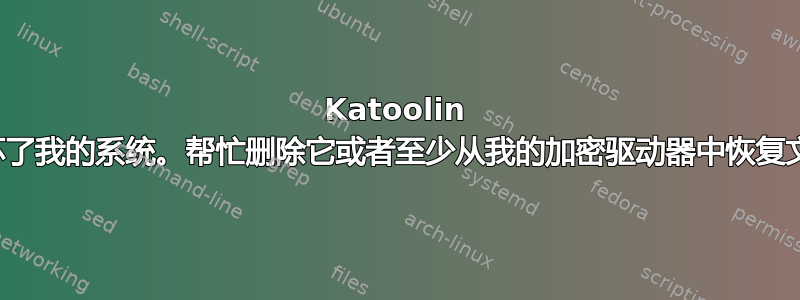 Katoolin 搞坏了我的系统。帮忙删除它或者至少从我的加密驱动器中恢复文件