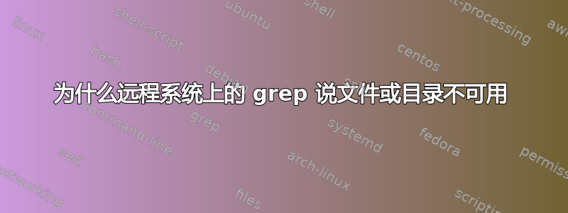 为什么远程系统上的 grep 说文件或目录不可用