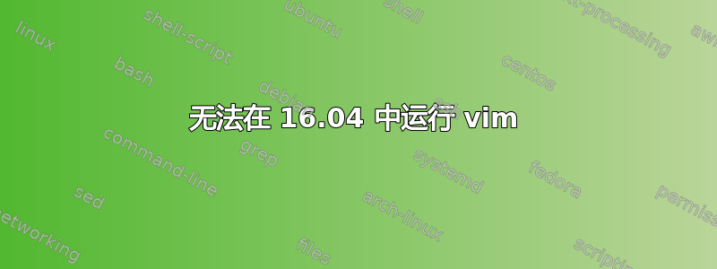 无法在 16.04 中运行 vim