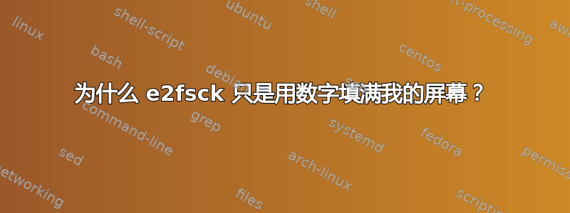 为什么 e2fsck 只是用数字填满我的屏幕？