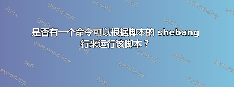 是否有一个命令可以根据脚本的 shebang 行来运行该脚本？