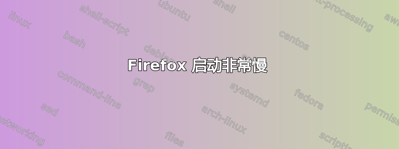 Firefox 启动非常慢