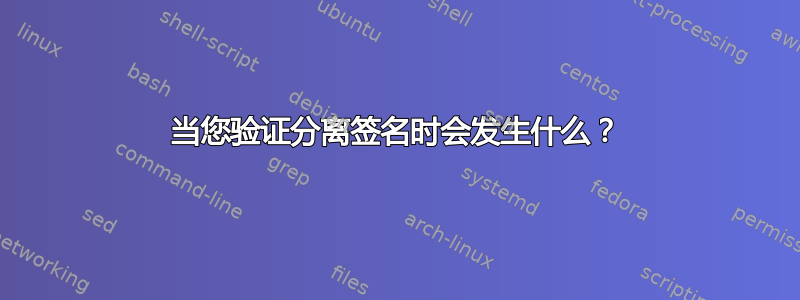 当您验证分离签名时会发生什么？