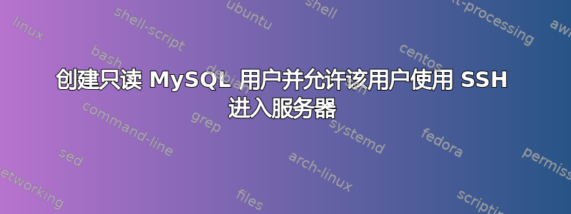 创建只读 MySQL 用户并允许该用户使用 SSH 进入服务器