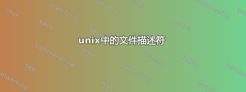 unix中的文件描述符