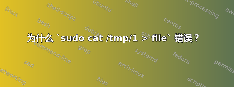 为什么 `sudo cat /tmp/1 > file` 错误？ 