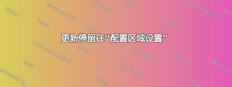 更新停留在“配置区域设置”