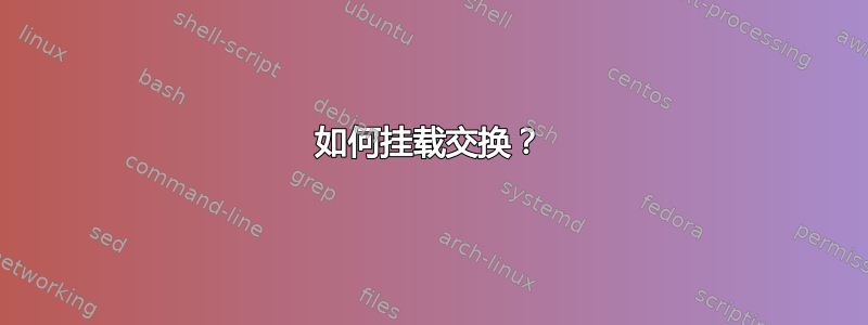 如何挂载交换？