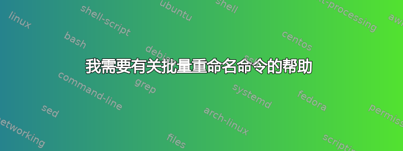 我需要有关批量重命名命令的帮助