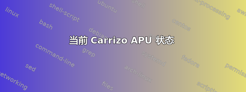 当前 Carrizo APU 状态