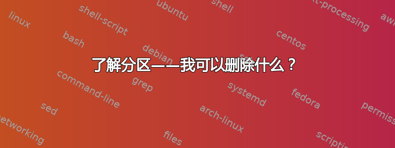 了解分区——我可以删除什么？