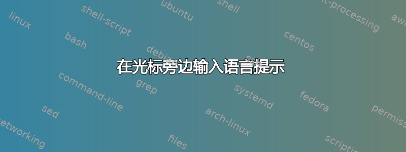 在光标旁边输入语言提示