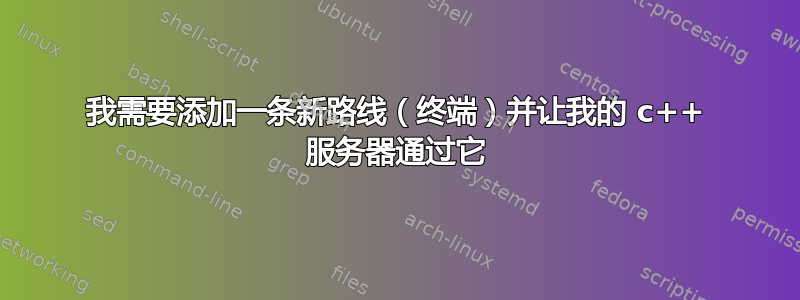 我需要添加一条新路线（终端）并让我的 c++ 服务器通过它